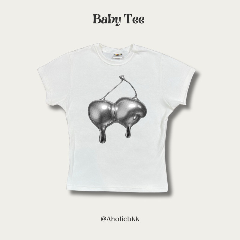เสื้อทรง BABY TEE SILVER CHERRY VER.2