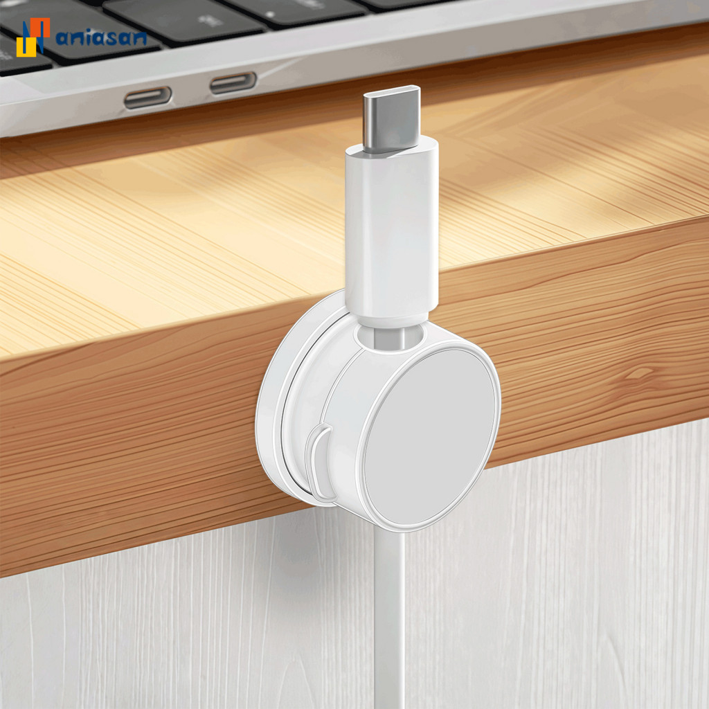 (aniasan) Cable Tidy Holder Cable Holder 6 ชิ้น Magnetic Cable Clips Wire Holder Organizer for Desk 
