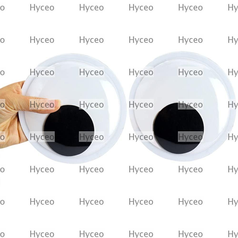 HYCEO 6PCS Giant Googly Eyes, สีดํายักษ์สีดําสีขาว Googly Eyes, Googly Wiggle Eyes สีขาว Self กาว 5.