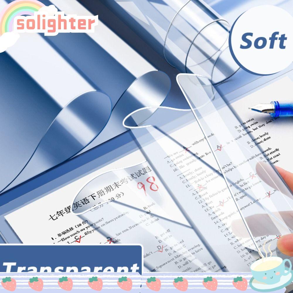 SOLIGHTER โต๊ะทํางาน, โปร่งใส A2/A3/A4/A5/16K แผ่นรองเขียน, กันน้ําทนทาน PP การเขียน Backing Board น