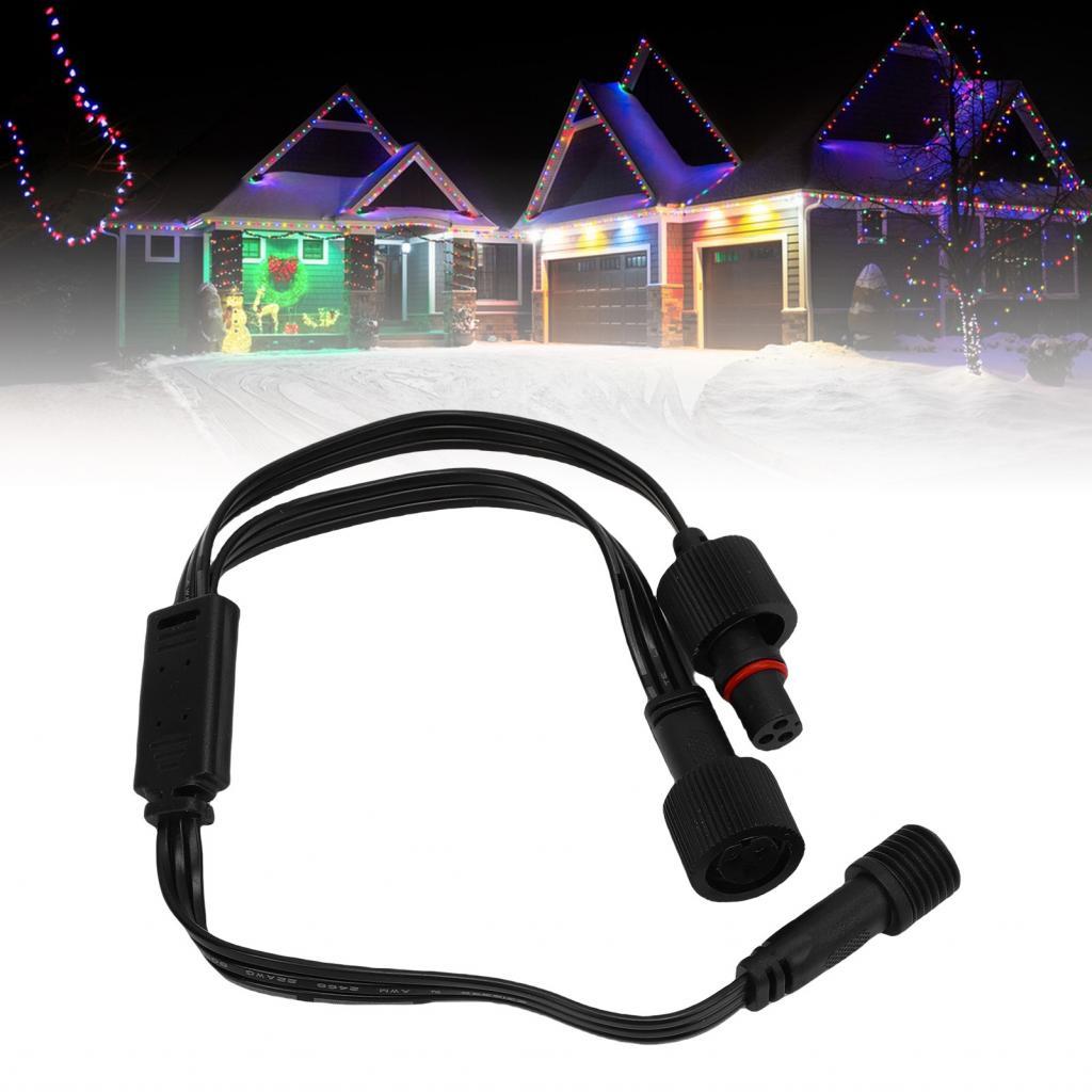 Thaihometools-TH 1 ชาย 2 หญิง Y Splitter Fit สำหรับ Govee H705A H705B H705C ถาวรกลางแจ้ง 3 พินสายไฟส