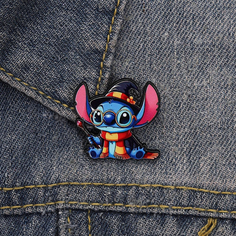 หมวก UV และเข็มกลัด Lilo และ Stitch พร้อมอุปกรณ์เสริมแฟชั่นสำหรับกระเป๋าเป้ และของขวัญ
