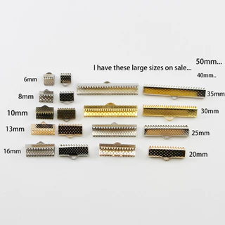 50ชิ้น ตัวปิดจบสายริบบิ้น 6-40mm สําหรับ DIY ทําสร้อยคอ สร้อยข้อมือสายหนัง เครื่องประดับ คุณภาพดี แข็งแรง