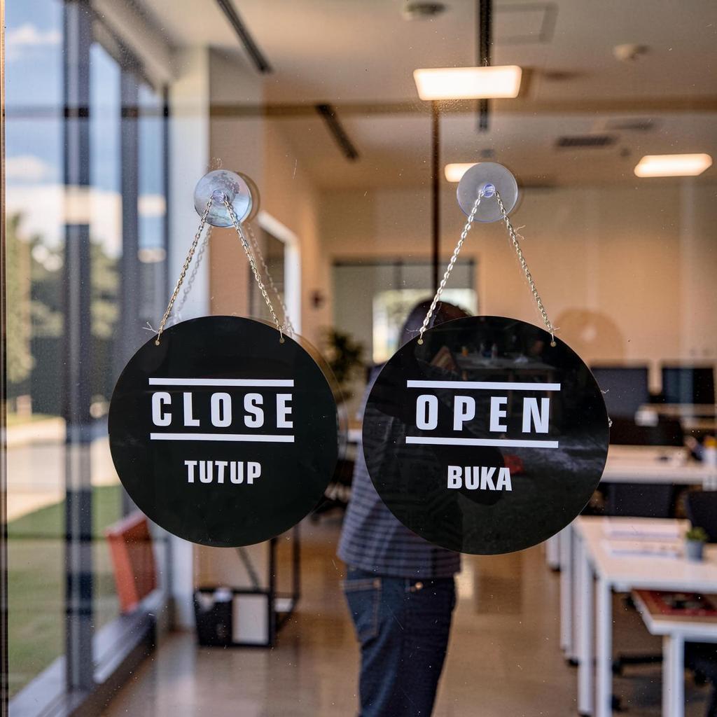 อะคริลิคกลม OPEN CLOSE / OPEN CLOSE หนา 2mm