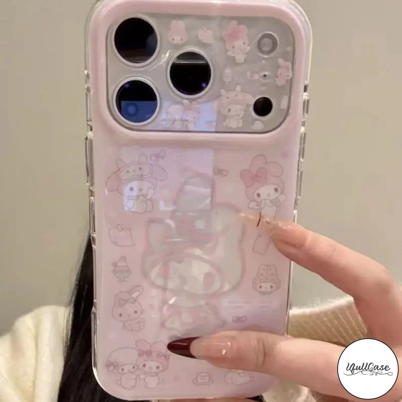 เคสไอโฟน17 เคสใส ลายเมลโดดี้กระต่ายสีชมพูน่ารัก สำหรับ iPhone 16 17 11 13 15 12 14 Pro Max XR 14 16 15 7 8 6s Plus X XS