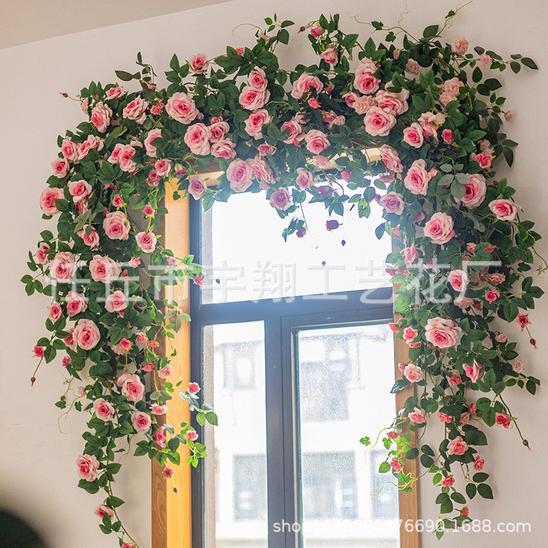 New artificial roses, various types of flower vines, plastic fake flower vines, plants for air condi