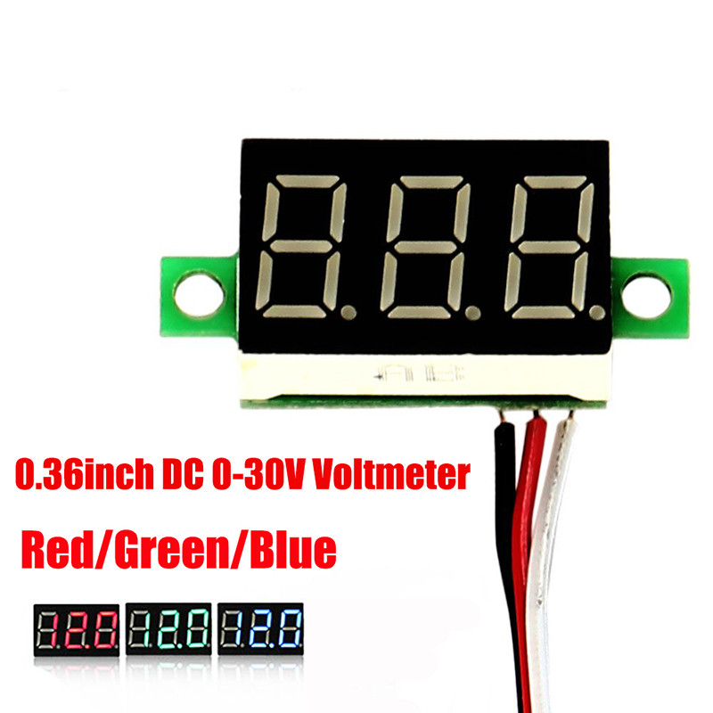 1PCS/3PCS 0.36 นิ้ว DC 0-30V DC โวลต์มิเตอร์สําหรับดิจิตอลจอแสดงผลรถจักรยานยนต์โวลต์มิเตอร์ 0.36 นิ้วสามสายโวลต์มิเตอร์