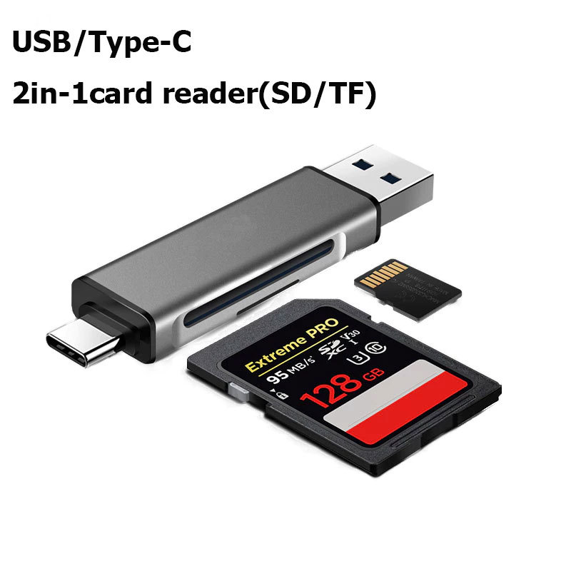 ตัวอ่านการ์ด 2 ใน 1 SD TF USB Type CUSB 3.0 OTG TF SD Micro SD สำหรับหน่วยความจำการ์ด โทรศัพท์มือถือคอมพิวเตอร์ โน้ตบุ๊ก