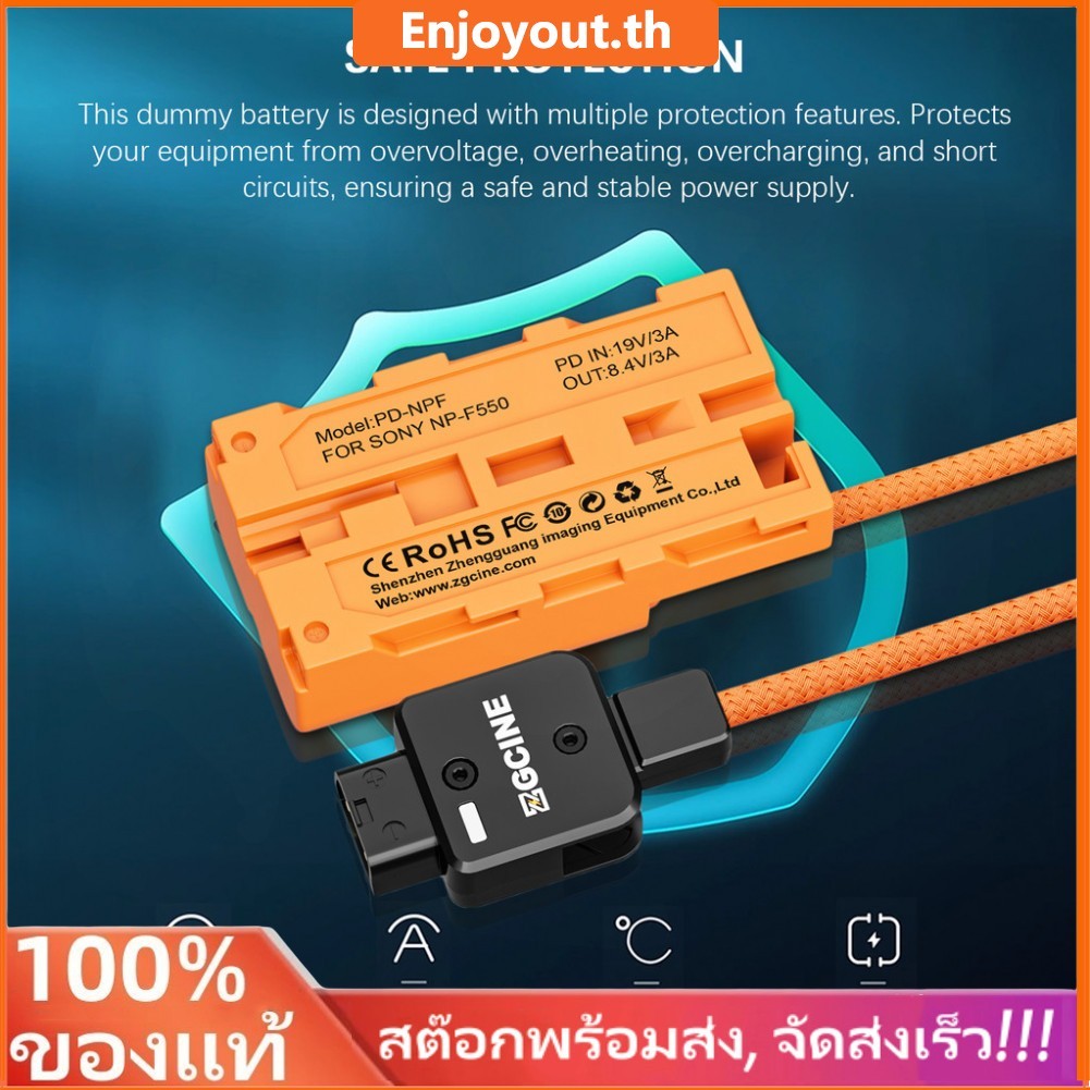 💥ส่งไว🚚Zcgine DT-NPF D-Tap to NPF Dummy แบตเตอรี่สายถัก DC Coupler อุปกรณ์เสริมสําหรับจอภาพ/ไฟ LED ว