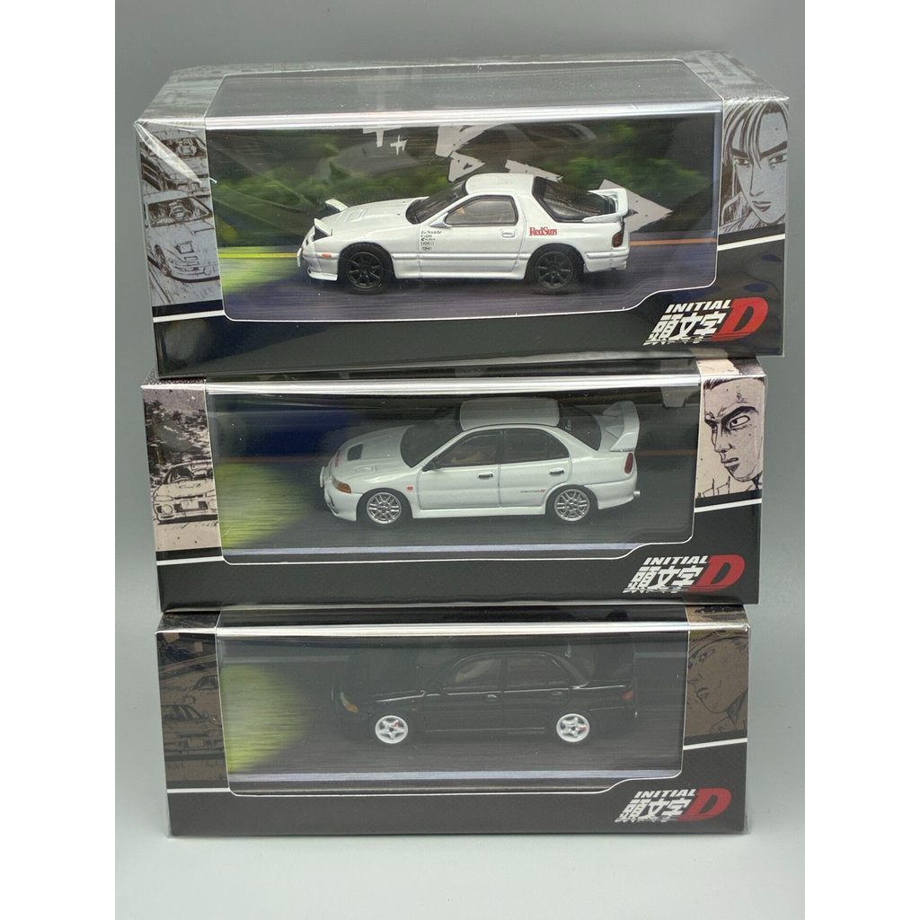 [สามบรรจุภัณฑ์] 1/64 Hobby japan Initial D Mitsubishi evo3 evo4 rx7 โมเดลรถโลหะผสม Fujiwara Takoji T