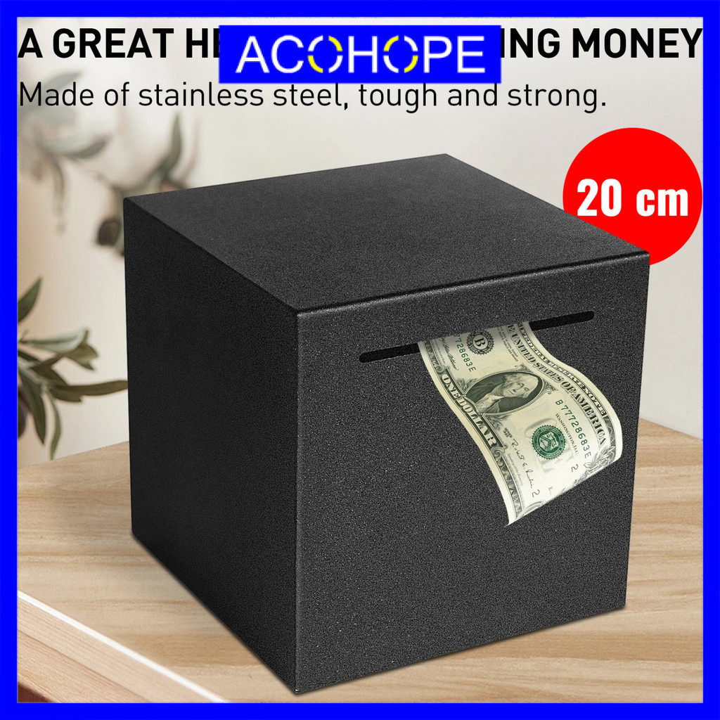 Afope Stainless Steel Piggy Bank Coin Money Saving Box - QH-026