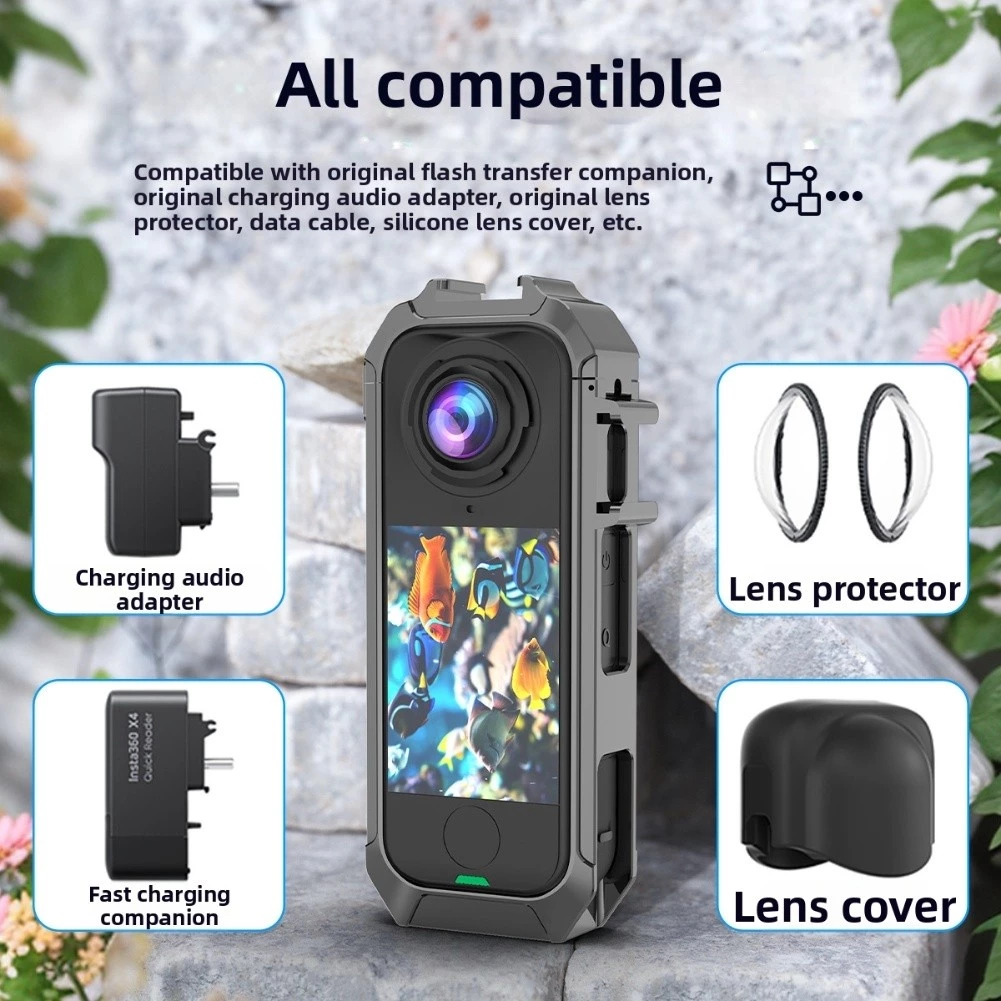 Aluminum Bezel Case for Insta360 X4 with Cold Shoe Attachment thumbnail 9