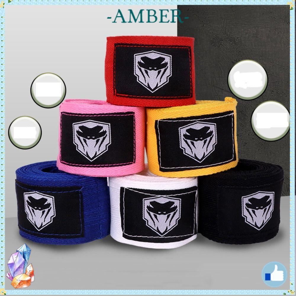 AMBER Boxing Wraps, Black Red White Cotton Soft Bracelets, Sports Safety Breathable Wrap Support Box