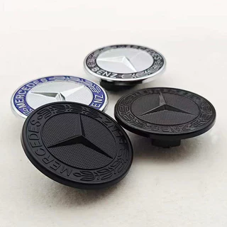 57 มม.รถด้านหน้า Star Hood Emblem Cover Bdage Bonnet โลโก้สําหรับ Mercedes Benz W203 W204 W212 W213 W222 W221 CES Class