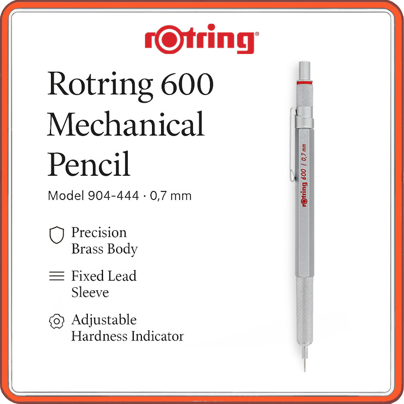Rotring Mechanical Pencil Rotring 600 0.7mm Silver 1904-444