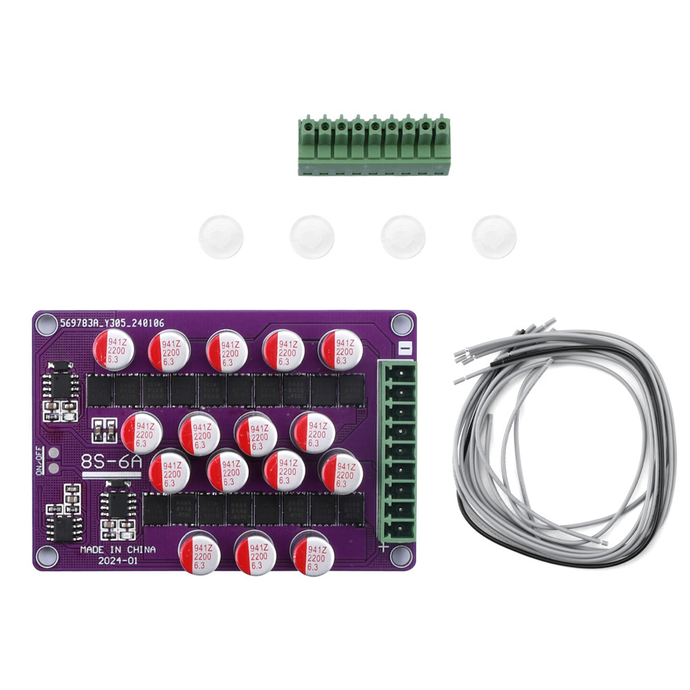 8S 6A แบตเตอรี่ลิเธียมกําลังสูง Active Balancing Board