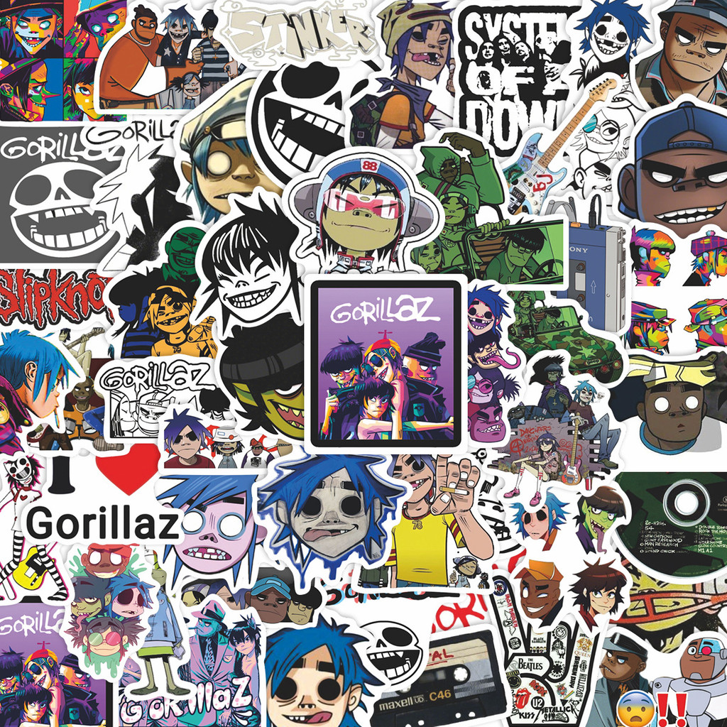 สติ๊กเกอร์ PVC กันน้ํา Gorillaz Virtual Band 50 ชิ้น (2)