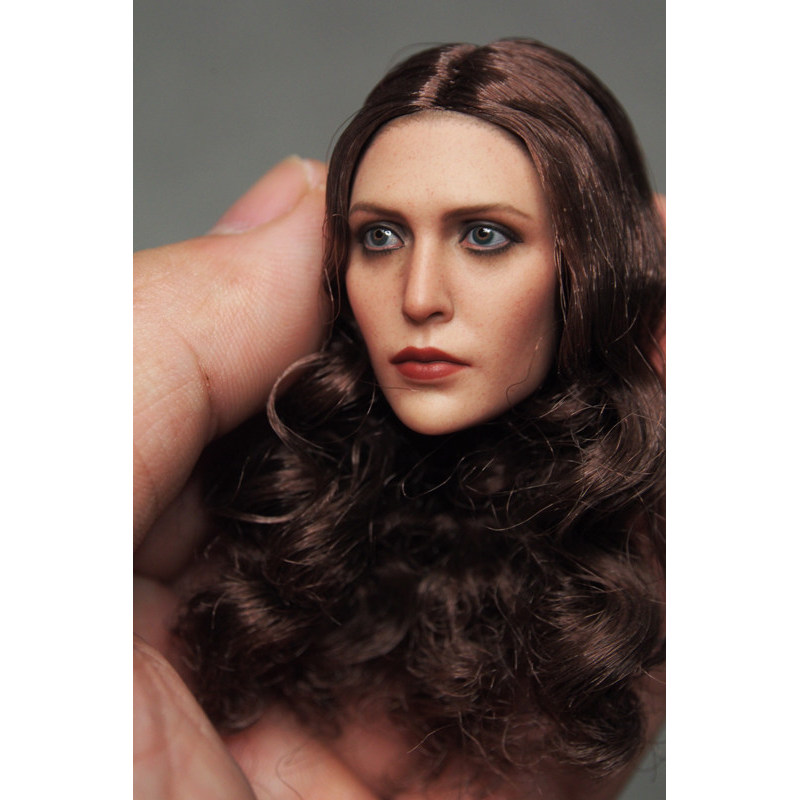 Red Witch Crimson Witch Head Sculpture 1/6 ทหารหัวประติมากรรม Elizabeth Olson ยุโรป American Beauty Head Sculpture พร้อมสต็อก