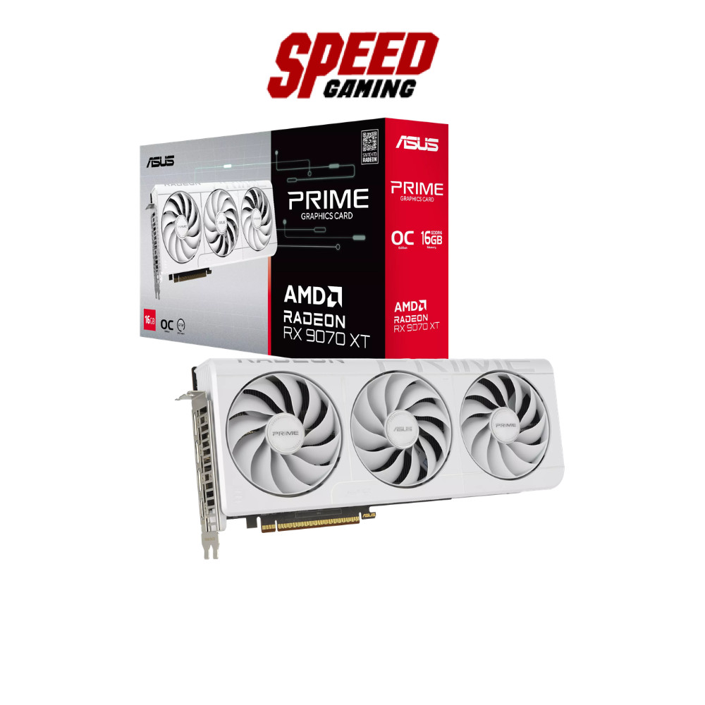 ASUS Prime Radeon™ RX 9070 XT White OC Edition 16GB GDDR6 | VGA Card (การ์ดจอ) | By Speed Gaming
