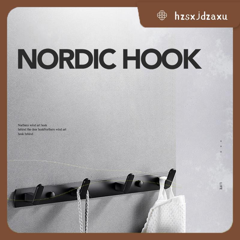 hzsxjdzaxu ตะขอติดผนังสีดําเหมาะสําหรับห้องโถง Foyer ห้องครัวห้องน้ํา -A