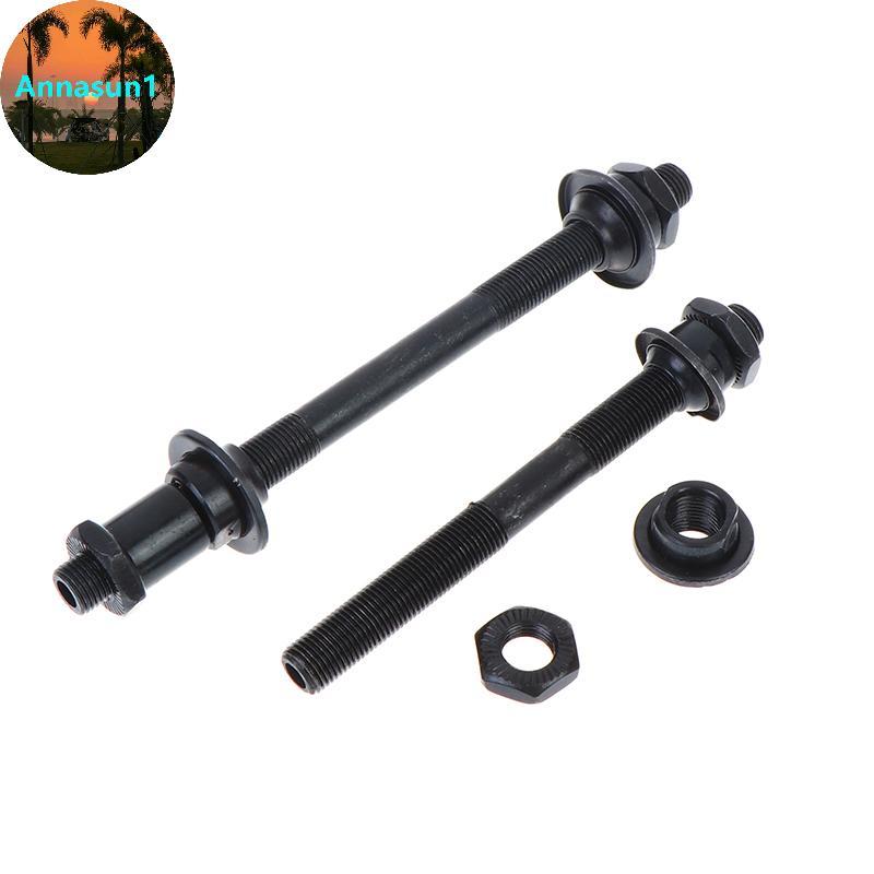 Annasun 1/2 ชิ้นจักรยาน Hub Shaft จักรยานเสือภูเขา Hollow Qui Release Steel Hub Axle อุปกรณ์ตกแต่งจักรยาน TH