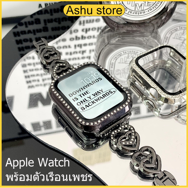 ขอบหน้าปัดนาฬิกาประดับเพชร PC สำหรับ iWatch Series 11/10/9/8/7/6/5/4/SE/3/2/1/8 ขนาด: 40/41/42/45/49/46 มม