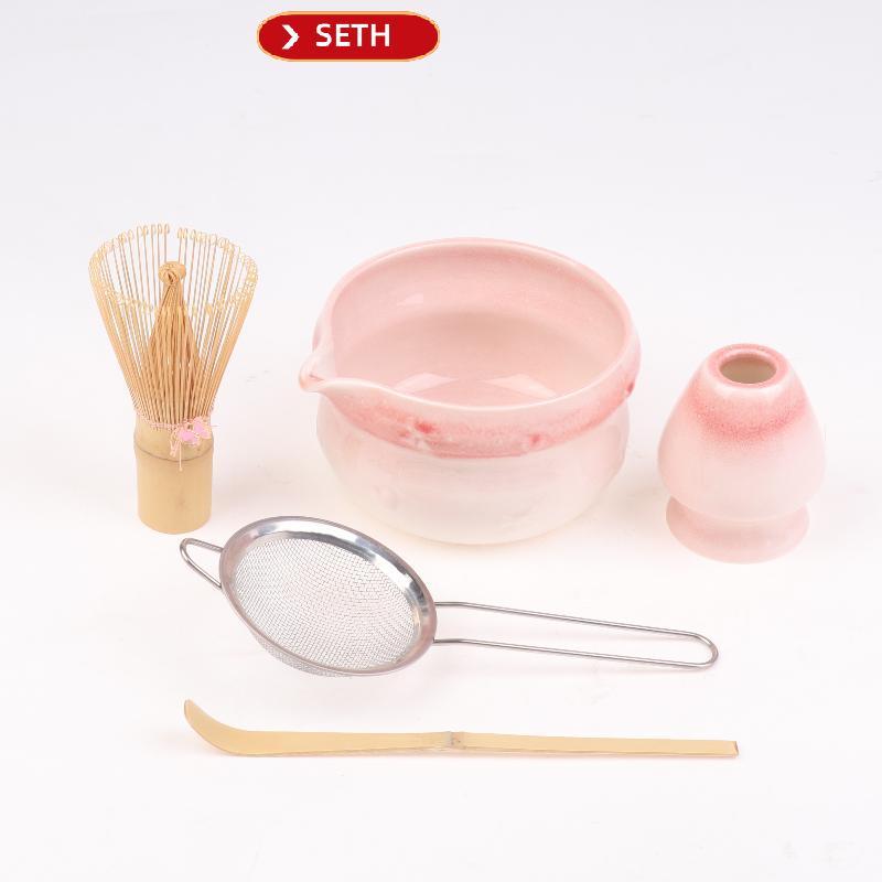 SETH Matcha Set Matcha Whisk Set, Ceramic Matcha Set 5 ชิ้น Matcha Kit สําหรับ Matcha Lovers Matcha 