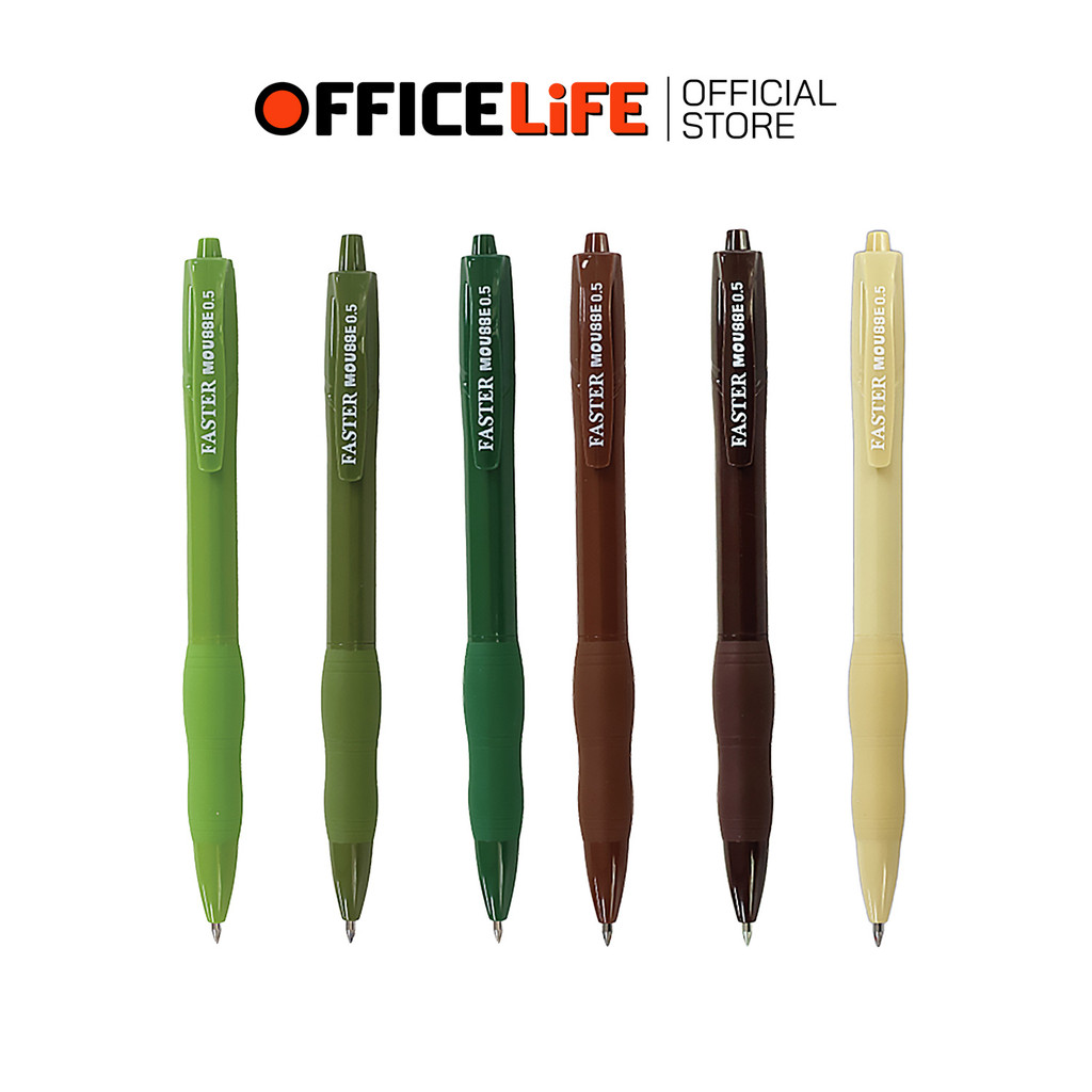 Faster (ฟาสเตอร์) ปากกาเจล ปากกา Mocha / Matcha Mousse รุ่น CX721 / CX722 ขนาด 0.5 mm. ( 1 ด้าม คละส