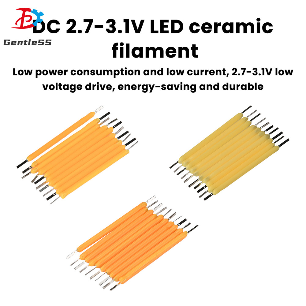 DC2.7-3.1V LED เซรามิค 38 มม.เส้นใย LED Vintage ทังสเตน Filament หลอดไส้หลอดไฟอุปกรณ์เสริม
