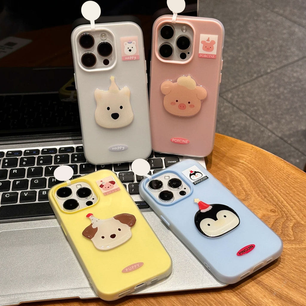 หมวก Penguin Brown Dog Piglet West Highland เหมาะสําหรับ Apple 17 เคสโทรศัพท์ iPhone16promax Huawei 