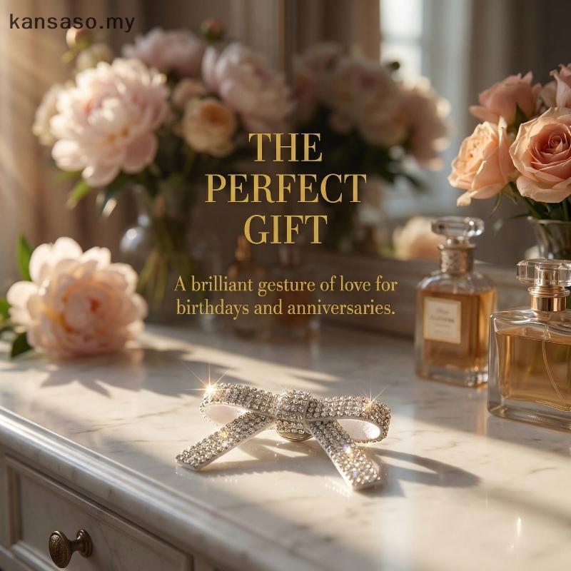 [KSA] 3/6 ชิ้นแฟชั่นเงา Rhinestone โบว์เข็มกลัดคอ Pin เสื้อผ้าอุปกรณ์เสริมสําหรับ DIY เสื้อผ้ารองเท้