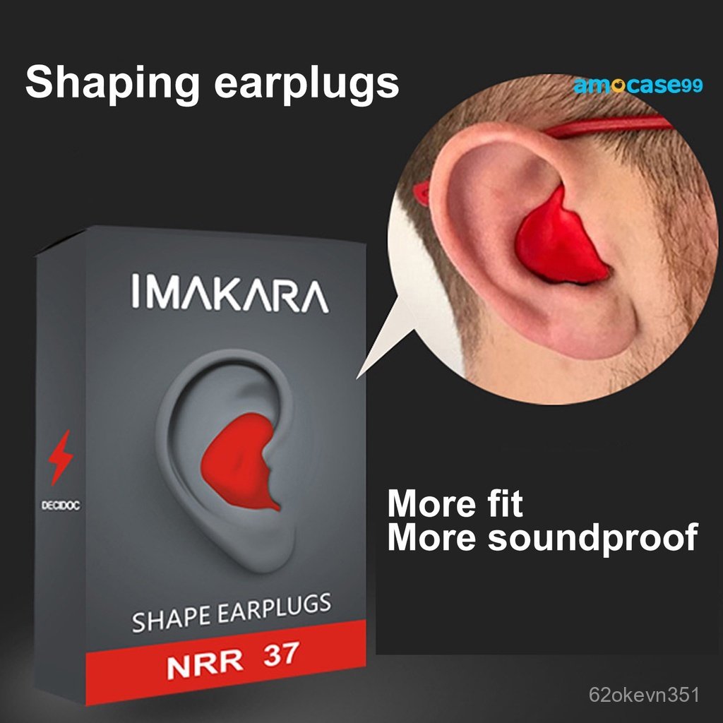 Moldable Anti-Noise Ergonomic Sleeping Snoring Shaped Ear Plugs for Sleep