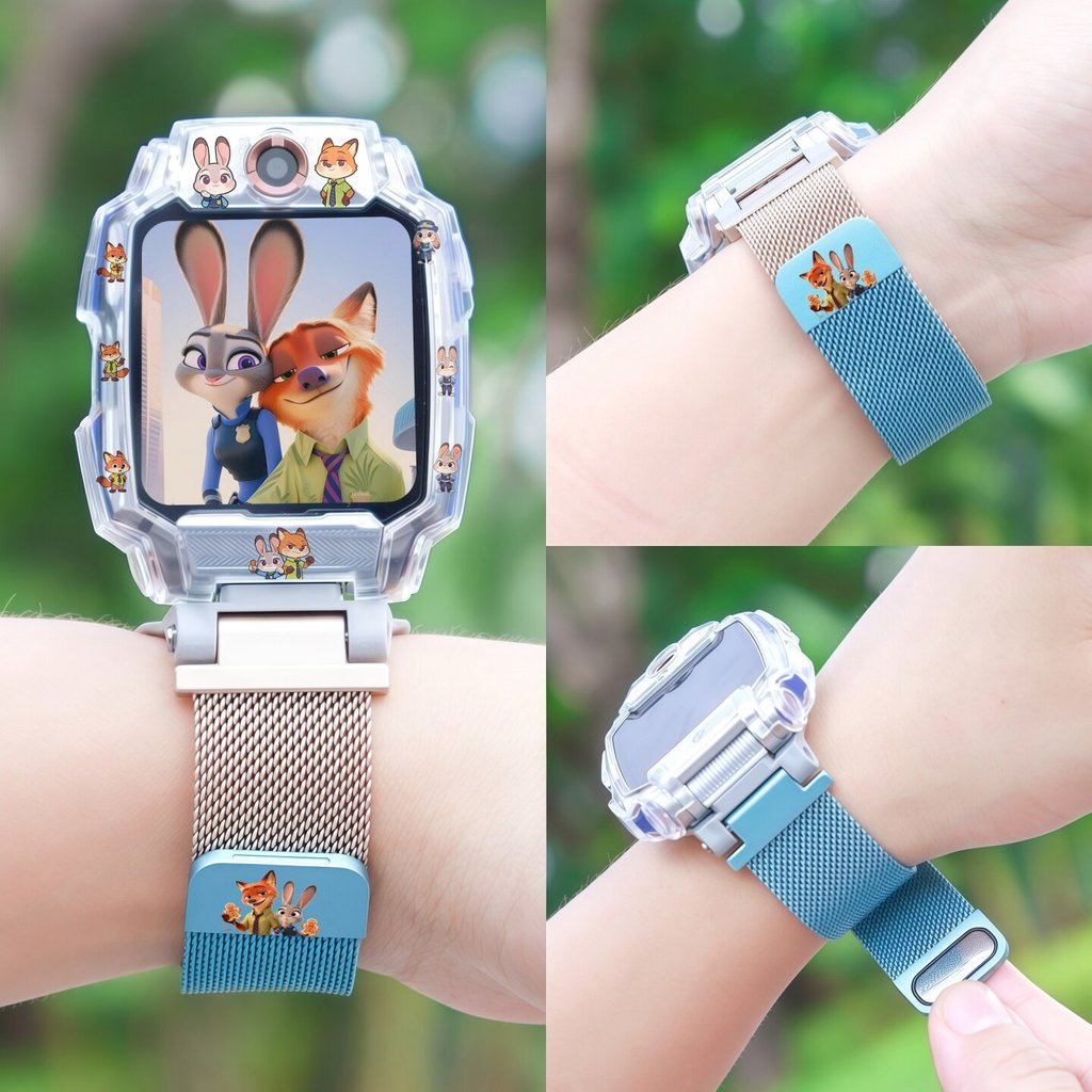 Zotopia Judy & nickสายโลหะแม่เหล็ก + เคสป้องกัน Imoo Z1 Z2 Z3 Z5 Z6 Z7 X10 สายรัด Imoo Z1 Z2 Z3 Z5 Z