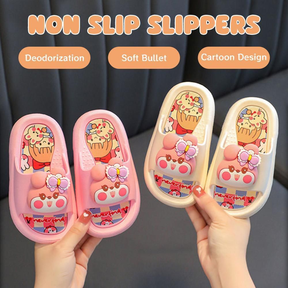 [COD] รองเท้าแตะแฟชั่นสําหรับเด็กพร้อมกระต่ายไดโนเสาร์ 3D Sleeper ยางรองเท้าแตะกันลื่นแบบนุ่มฤดูร้อน