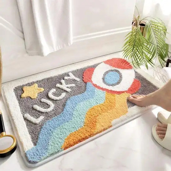 Yifeng Home พรมเช็ดเท้า พรมเนื้อนุ่ม มียางกันลื่น ขนาด 60x40ซม. 1699