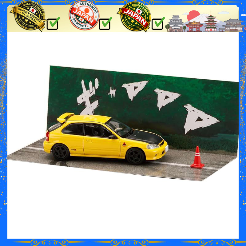 HobbyJAPAN Initial D 30th Anniversary Blister Package Diorama Set Series 1/64 Honda CIVIC (EK9) Toud