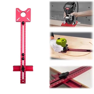 4 in 1 Router วงกลมตัด Jig, เมตริก/นิ้วปรับเจาะ เจาะ Positioner เครื่องมือที่ถอดออกได้อลูมิเนียมอัลลอยด์ตู้ฮาร์ดแวร์