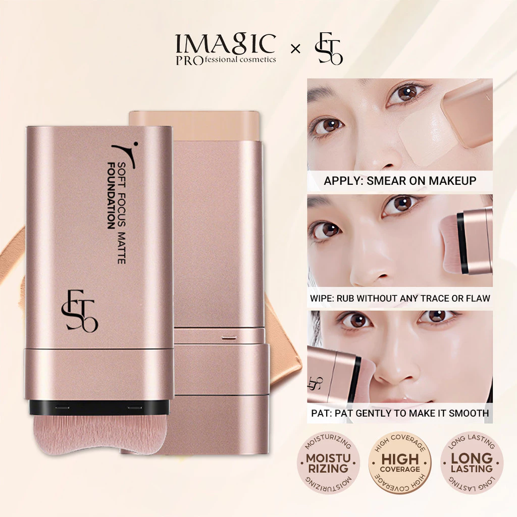 IMAGIC รองพื้นให้ความชุ่มชื้นพร้อมปลายคู่และแปรงสําหรับ Natural Fit