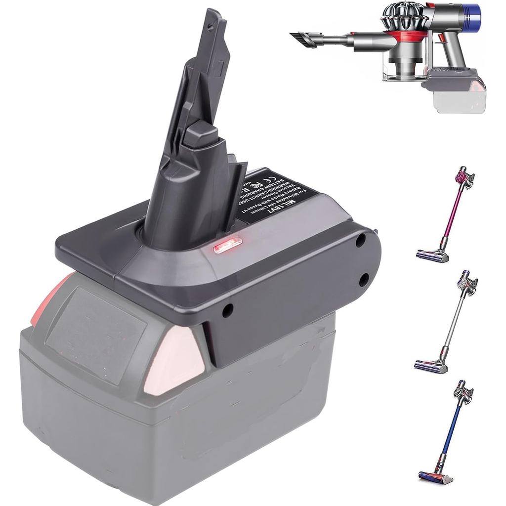 UNIKI Universal V7 V8 แบตเตอรี่อะแดปเตอร์,สําหรับ Milwaukee M-18 18V แบตเตอรี่ทดแทนสําหรับ Dyson V7 