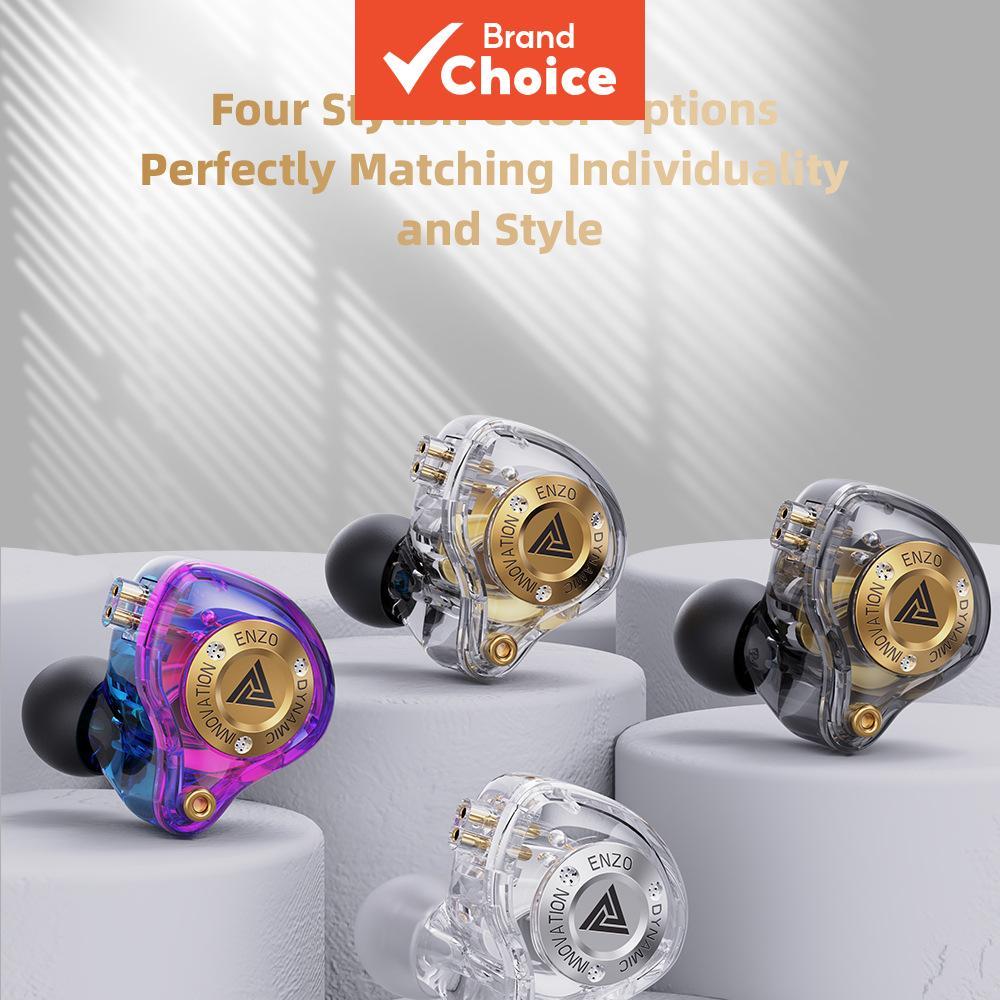 หูฟังมีสายอินเอียร์ QKZ ENZO PRO พร้อมไมโครโฟน 3.5 มม. หูฟังเกมมิ่ง ไดรเวอร์ขนาดใหญ่