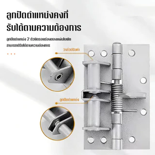 PulaNest บานพับสปริง 3in1 ปิดประตูอัตโนมัติ เปิดค้าง 90° ปรับแรงสปริงได้ บานพับประตูสแตนเลส