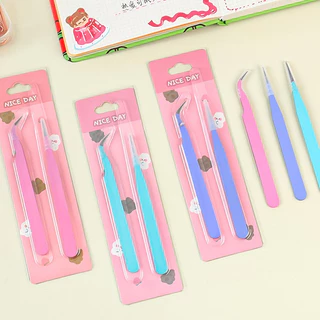 แหนบคีบสติกเกอร์ สเตนเลส สีมาการอง สําหรับตกแต่งเล็บ DIY