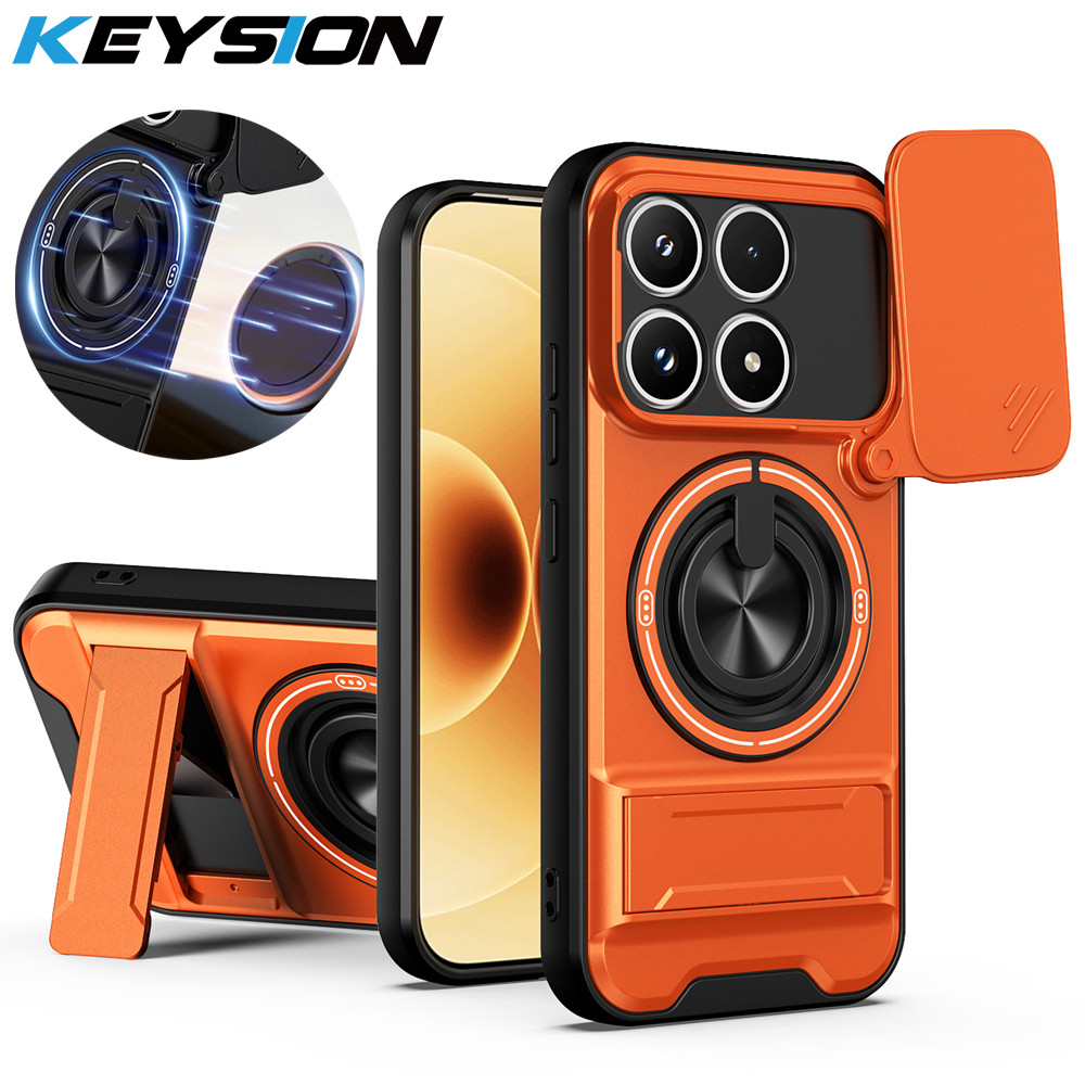 KEYSION เคสโทรศัพท์แม่เหล็กสําหรับ Xiaomi 17 สไลด์กล้องป้องกัน Upright Kickstand แหวนกันกระแทกฝาหลัง