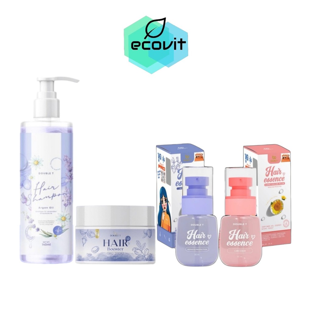 Double T Shampoo(140 ml.)แชมพู/Booster (150 ml.) บูสเตอร์/Hair essence (30ml.)แฮร์เอสเซ้น