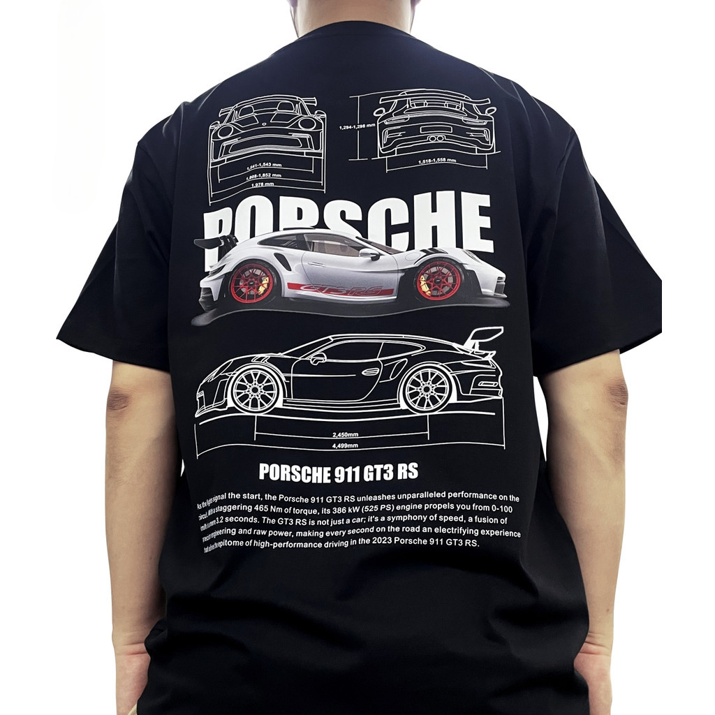 เสื้อยืดแขนสั้น ลาย Porsche 993 GT3 RS รถสปอร์ตแข่ง วัฒนธรรมรถยนต์สุดเท่