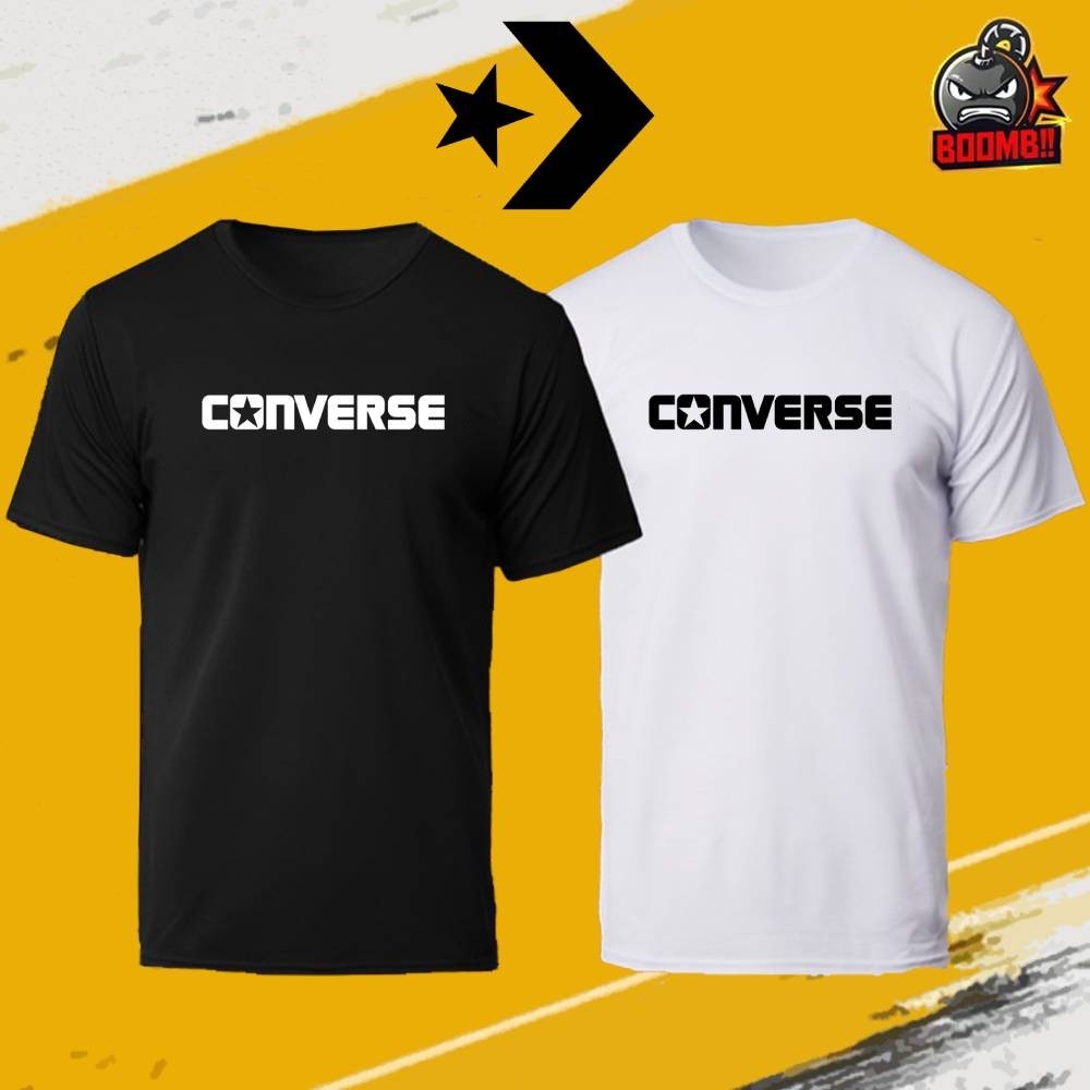 ปลาค็อด ปลาค็อด‎️‍ฮาร์ก้า เบอร์ง‎️‍ CONVERSE เสื้อไมโครไฟเบอร์ Tshirt Tee กีฬารอบคอ Quick Dry Baju U
