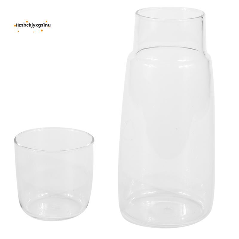 Hzsbckjyxgs1nuClear Bedside Water Carafe Set with Tumbler Glass for Bedroom Nightstand, Night Water 