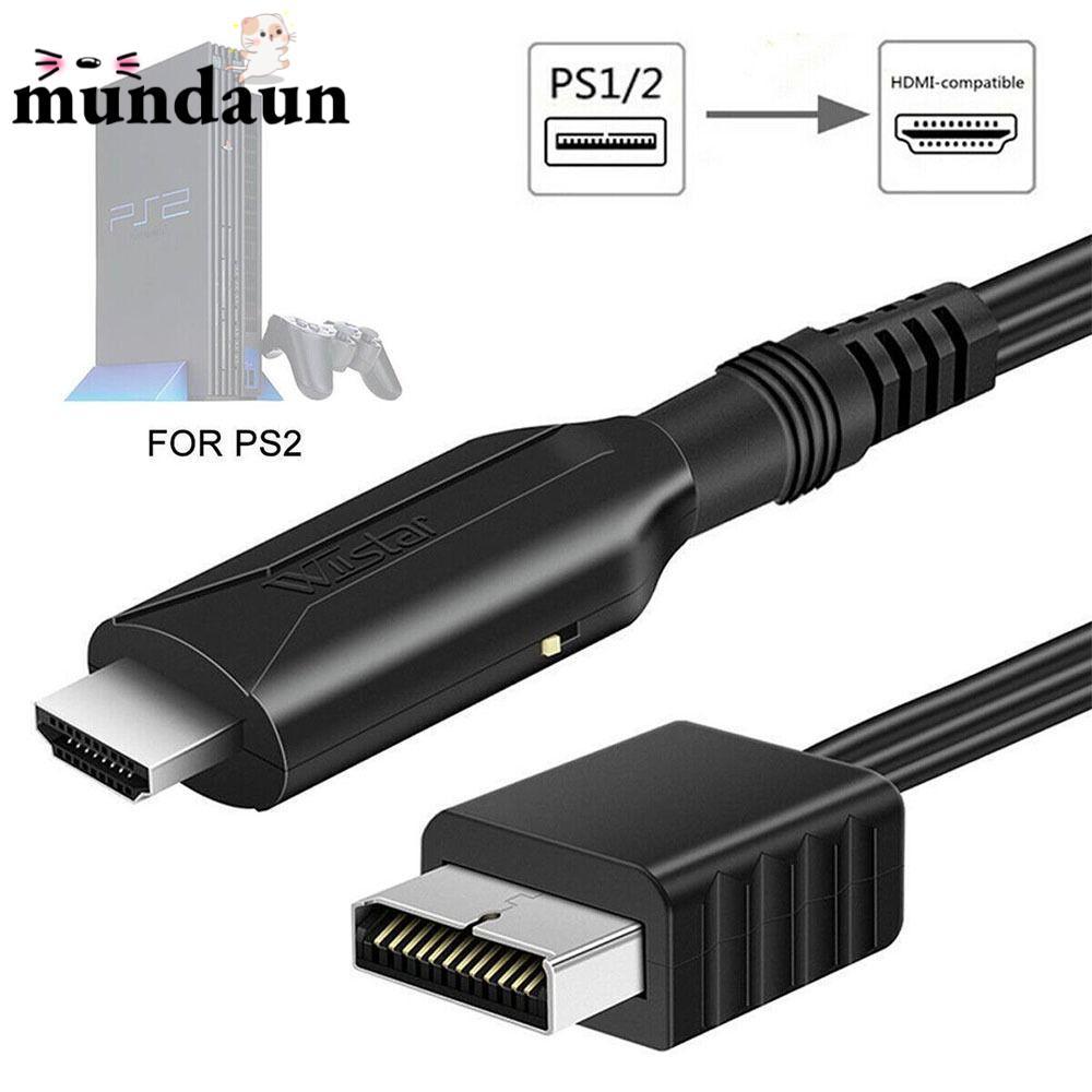 MUNDAUN สายแปลงวิดีโอเสียง Full HD สาย HDMI ตัวแปลง HD PS2/PS1 ถึง HDMI