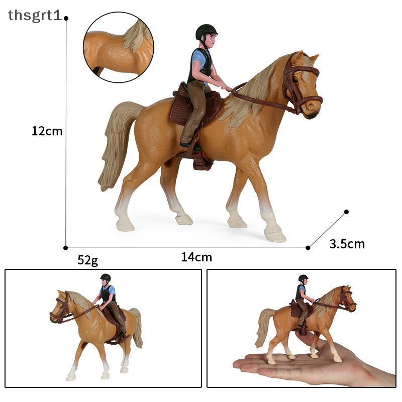 [TG1] จําลองสัตว์ Horse racing Models Action Toy Figures Solid Collection Model [TH]