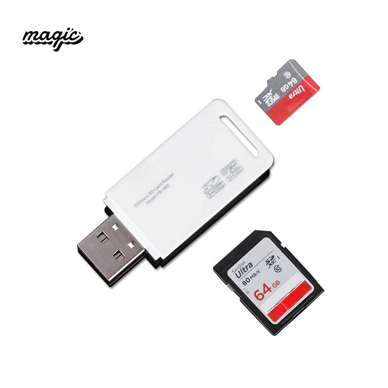 2in1 TF+SD card reader การ์ดรีดเดอร์ USB3.0 USB2.0 ขนาดเล็ก รองรับ TF Card และ SD Card